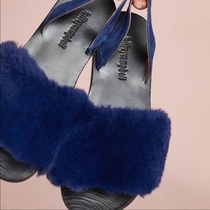 EUC Jeffery Campbell Furry Slingback Sandals